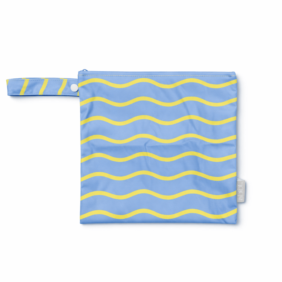 Sky Wave waterproof wet bag by Abibi for storing dirty clothes, cloth nappies and bibs on the go