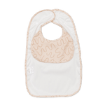 Biscuit Bite beige waterproof sleeveless baby feeding smock bib by Abibi - mess proof inner collar flap