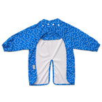 Blueberry Burst navy waterproof long sleeve smock bib by Abibi, back view