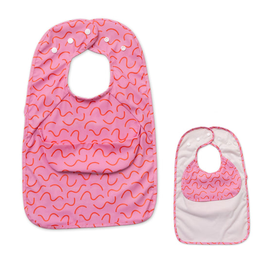 Less Mess Bib - Strawberry Smudge