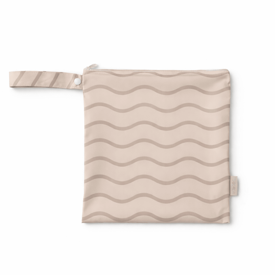 Biscuit Wave waterproof wet bag by Abibi for storing dirty clothes, cloth nappies and bibs on the go