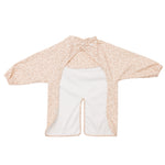 Biscuit Bite beige waterproof long sleeve smock bib by Abibi, back view