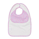 Lilac Lollipop purple waterproof sleeveless baby feeding smock bib by Abibi - mess proof inner collar flap
