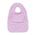 Lilac Lollipop purple waterproof sleeveless baby feeding smock bib by Abibi - mess proof inner collar flap