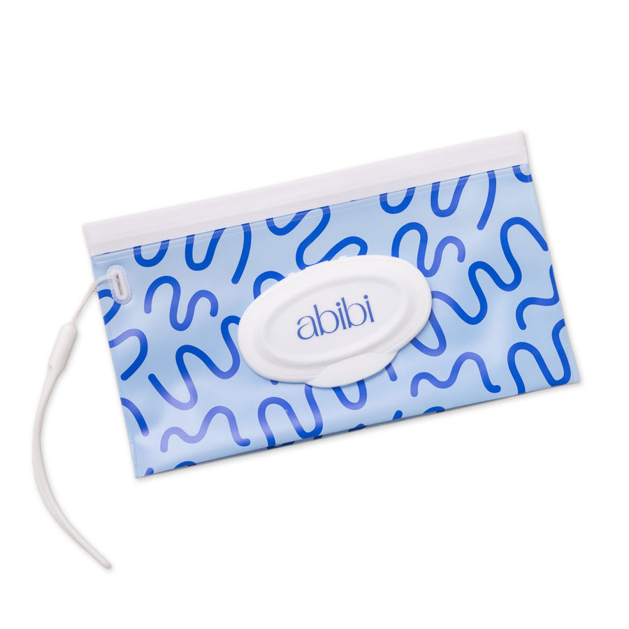 Abibi refillable reusable baby wipes pouch for on-the-go cleanups